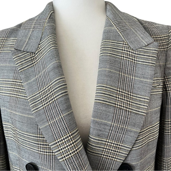 Aritzia Babaton Samuel Houndstooth Plaid Double Breasted Classic Blazer Size 4 - Picture 9 of 15